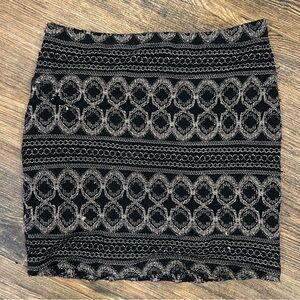 Vintage Black & Silver Metallic Mini Skirt / Tube Top – Size S